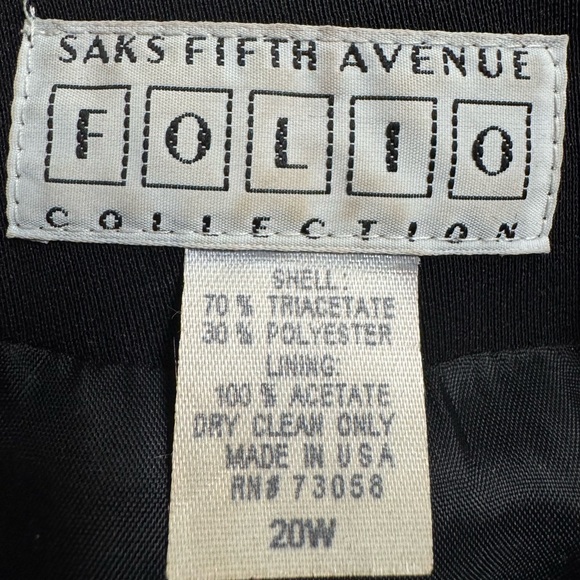 Saks Fifth Avenue Black Women's Long Blazer Size 20w - Picture 2 of 2